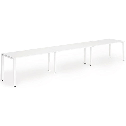 Evolve Plus 1200mm Single Row 3 Person Office Bench Desk White Top White Frame Easy2Order : BE396