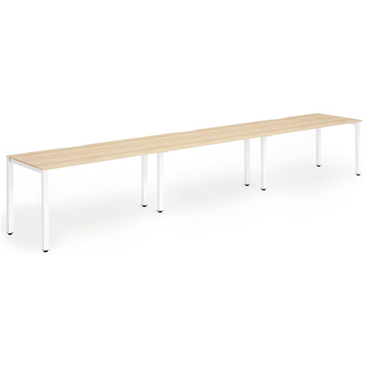 Evolve Plus 1200mm Single Row 3 Person Office Bench Desk Maple Top White Frame Easy2Order : BE399
