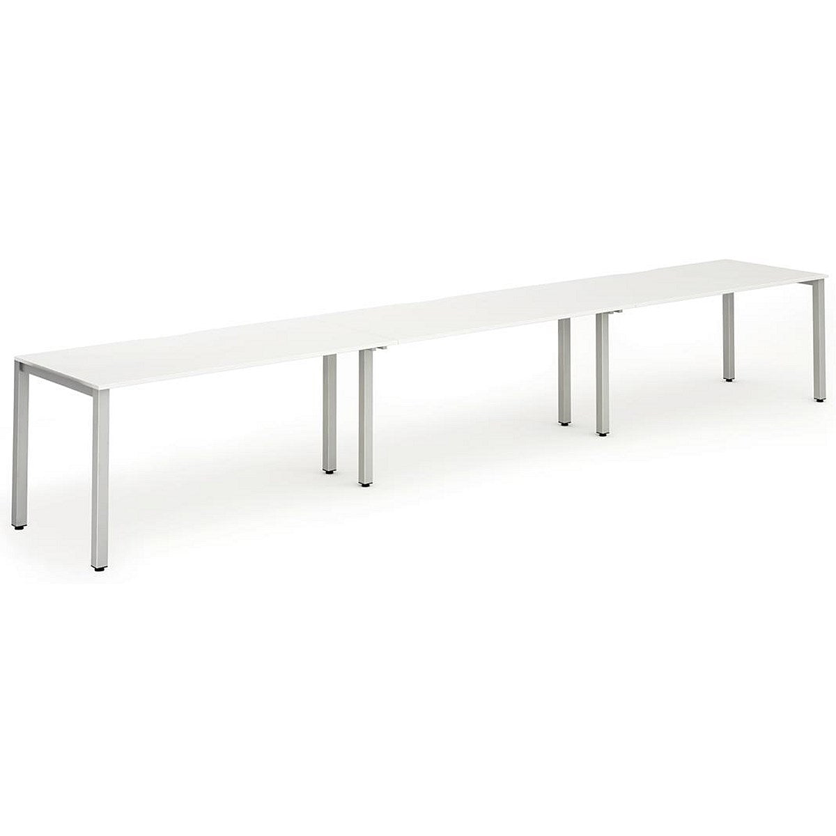 Evolve Plus 1200mm Single Row 3 Person Office Bench Desk White Top Silver Frame Easy2Order : BE416