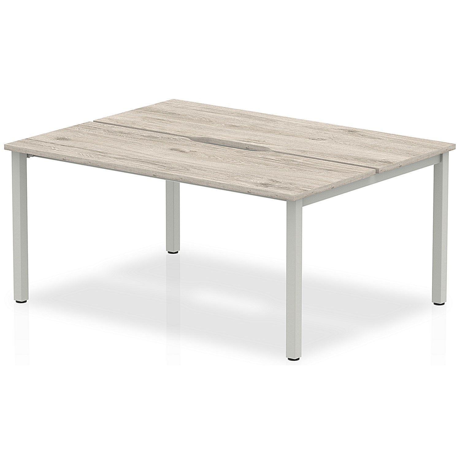 Evolve Plus 1200mm B2B 2 Person Office Bench Desk Grey Oak Top Silver Frame Easy2Order : BE741