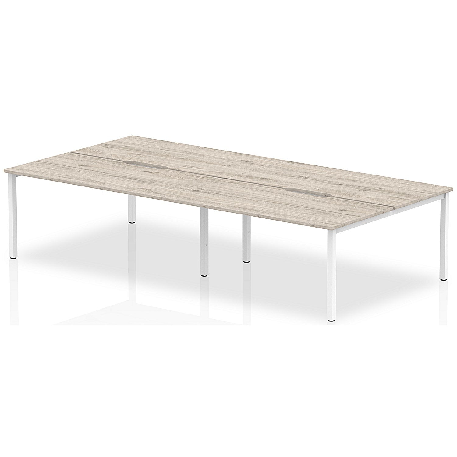 Evolve Plus 1200mm B2B 4 Person Office Bench Desk Grey Oak Top White Frame Easy2Order : BE748