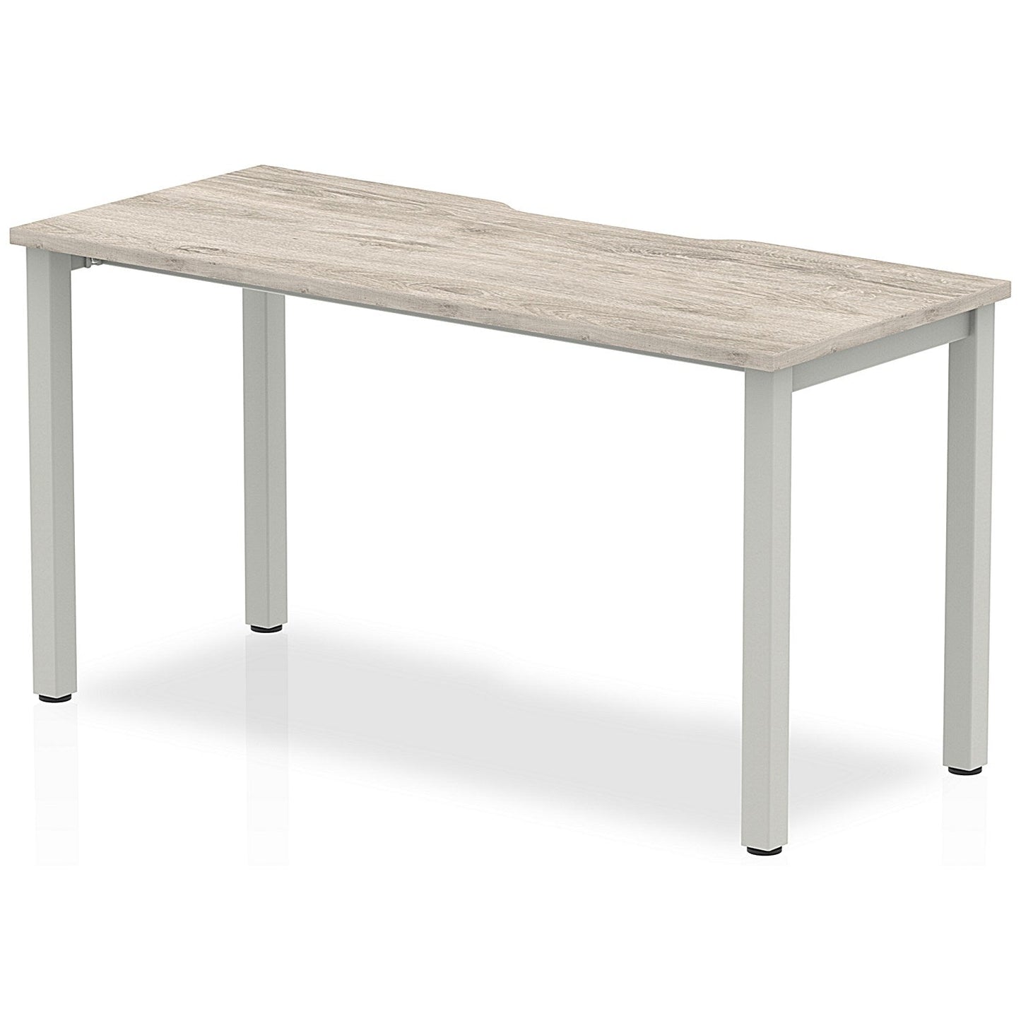 Evolve Plus 1400mm Single Starter Office Bench Desk Grey Oak Top Silver Frame Easy2Order : BE761