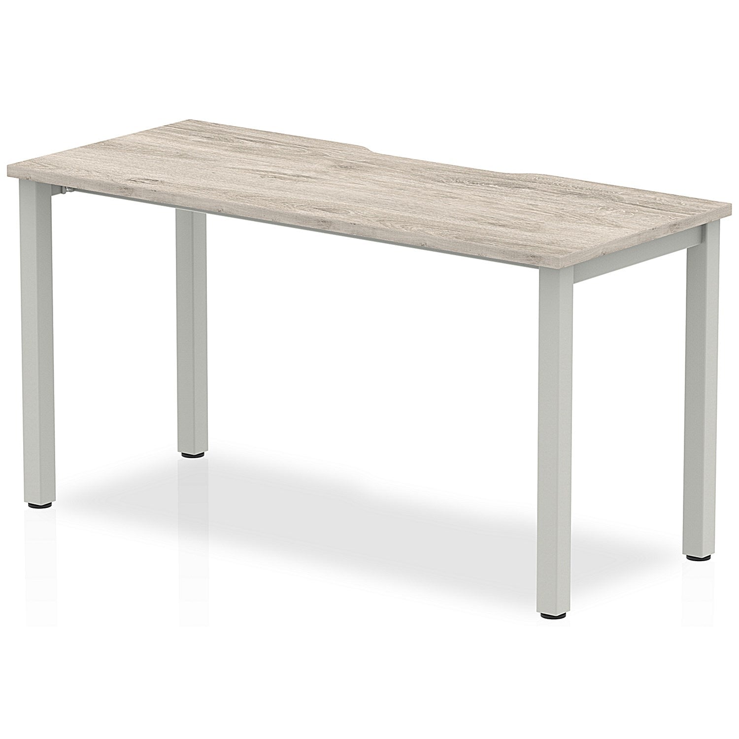 Evolve Plus 1400mm Single Starter Office Bench Desk Grey Oak Top Silver Frame Easy2Order : BE761