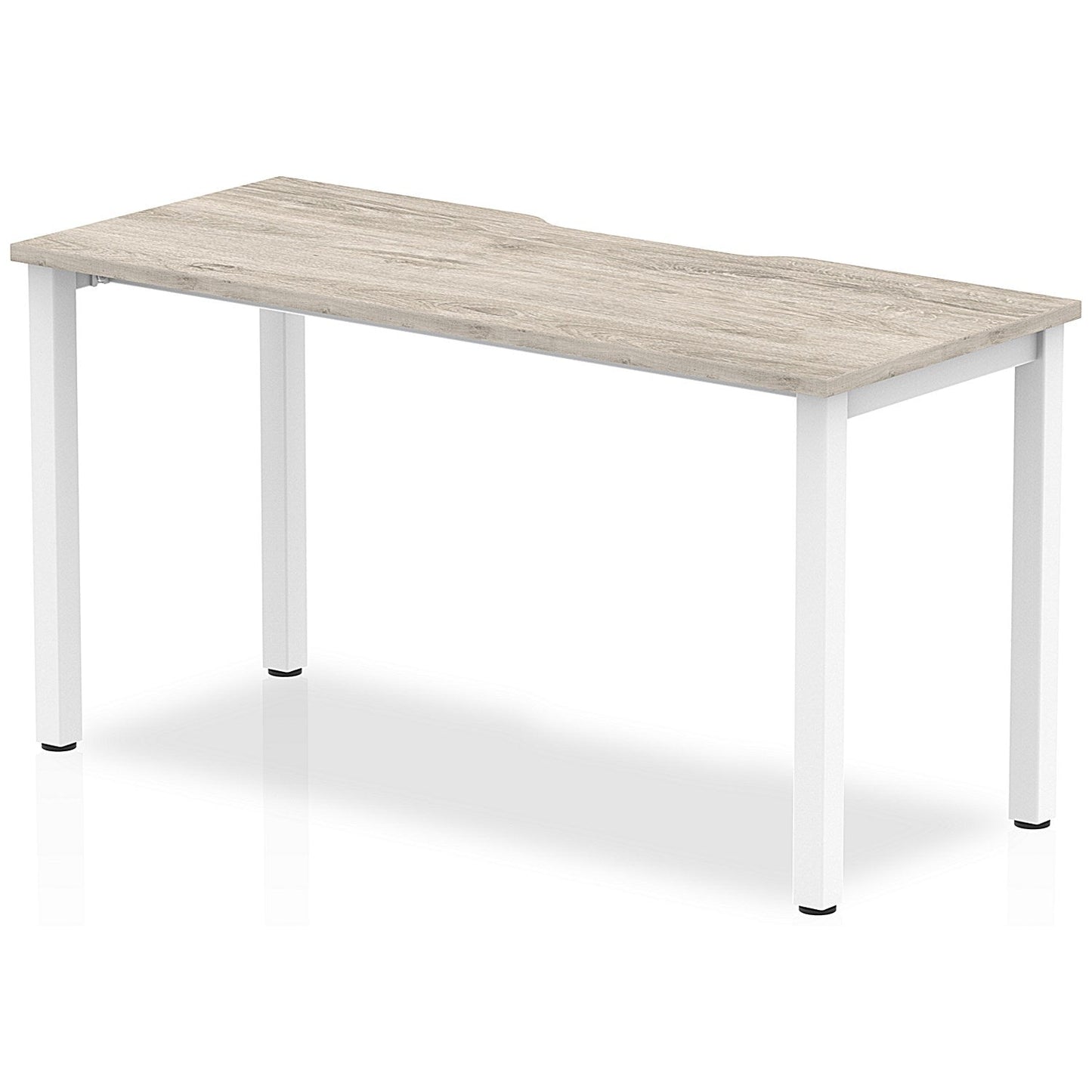 Evolve Plus 1400mm Single Starter Office Bench Desk Grey Oak Top White Frame Easy2Order : BE762