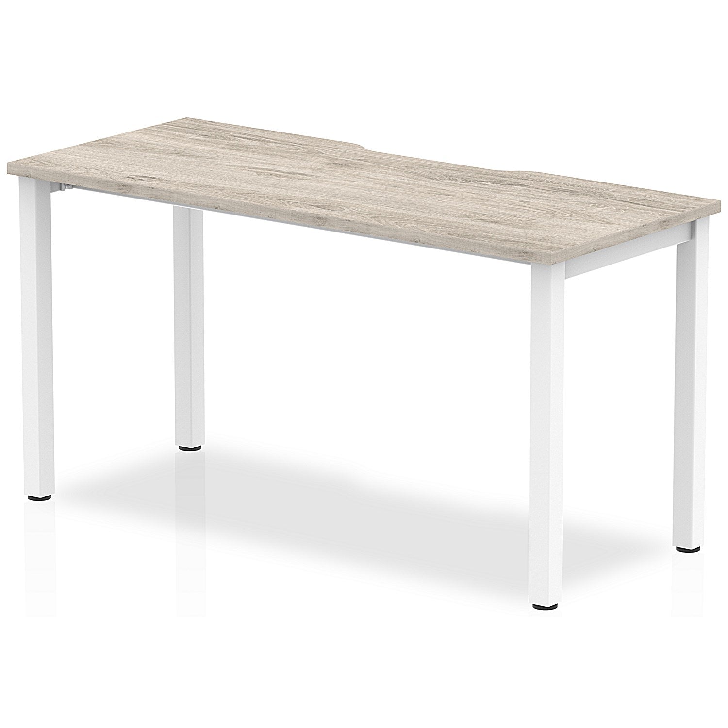 Evolve Plus 1400mm Single Starter Office Bench Desk Grey Oak Top White Frame Easy2Order : BE762