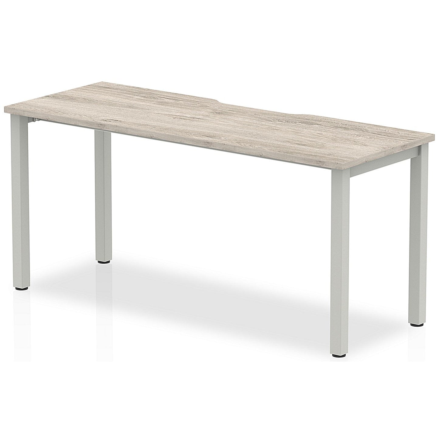 Evolve Plus 1600mm Single Starter Office Bench Desk Grey Oak Top Silver Frame Easy2Order : BE763