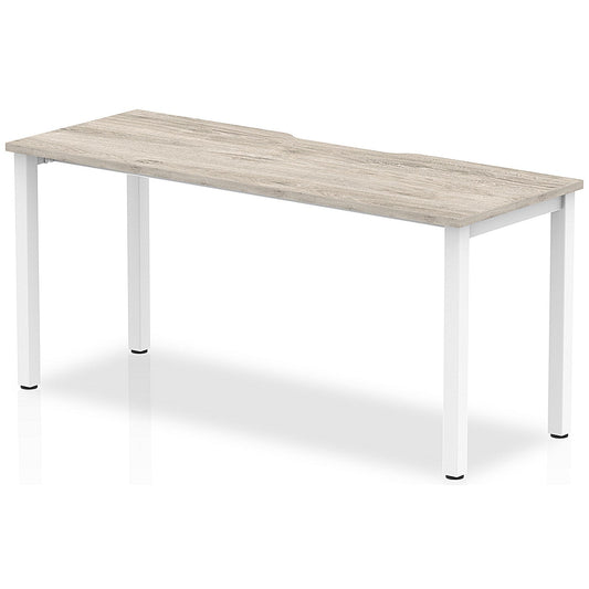 Evolve Plus 1600mm Single Starter Office Bench Desk Grey Oak Top White Frame Easy2Order : BE764