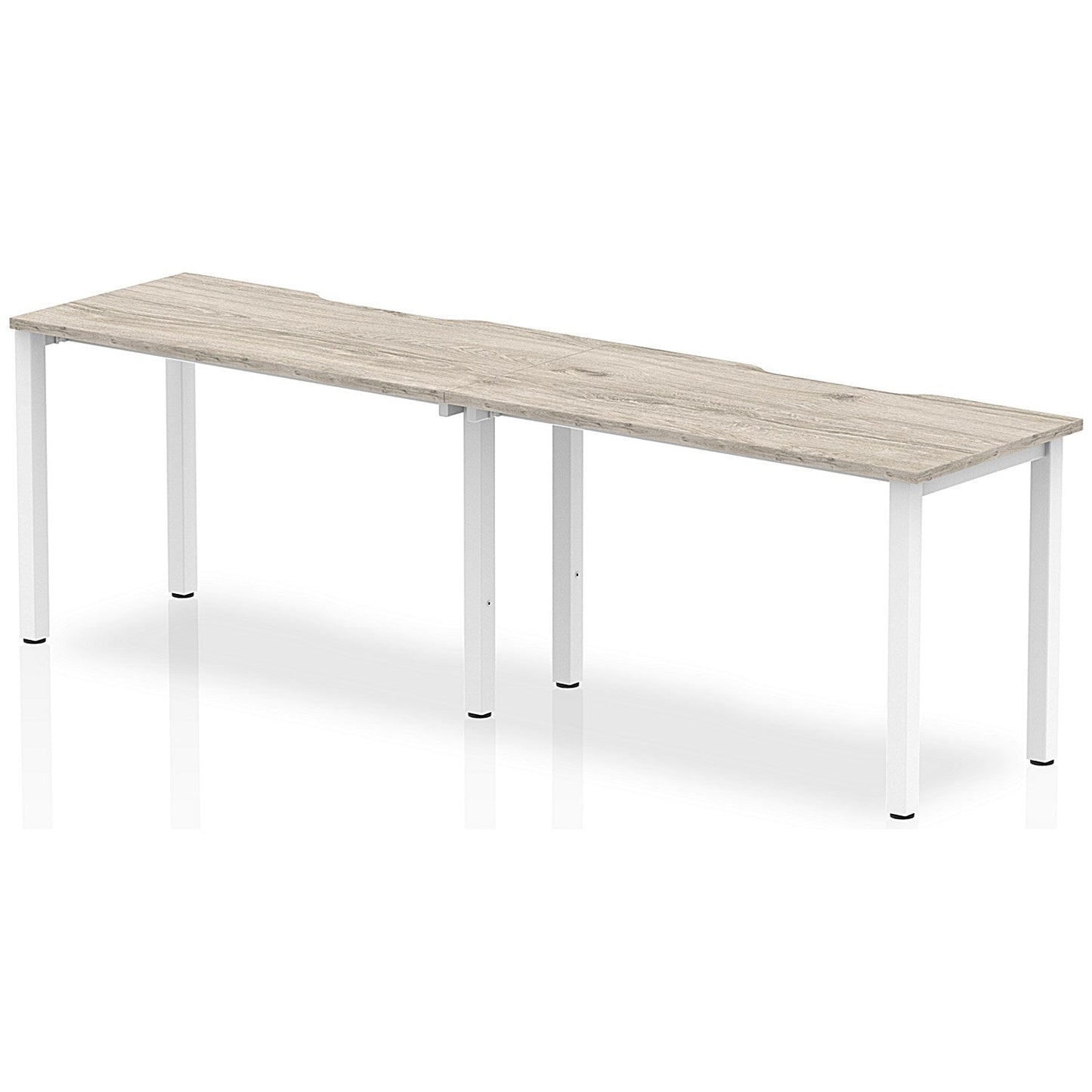 Evolve Plus 1200mm Single Row 2 Person Office Bench Desk Grey Oak Top White Frame Easy2Order : BE766