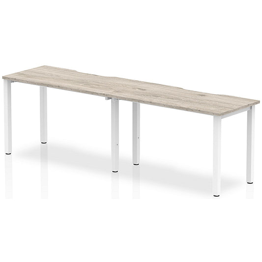 Evolve Plus 1200mm Single Row 2 Person Office Bench Desk Grey Oak Top White Frame Easy2Order : BE766