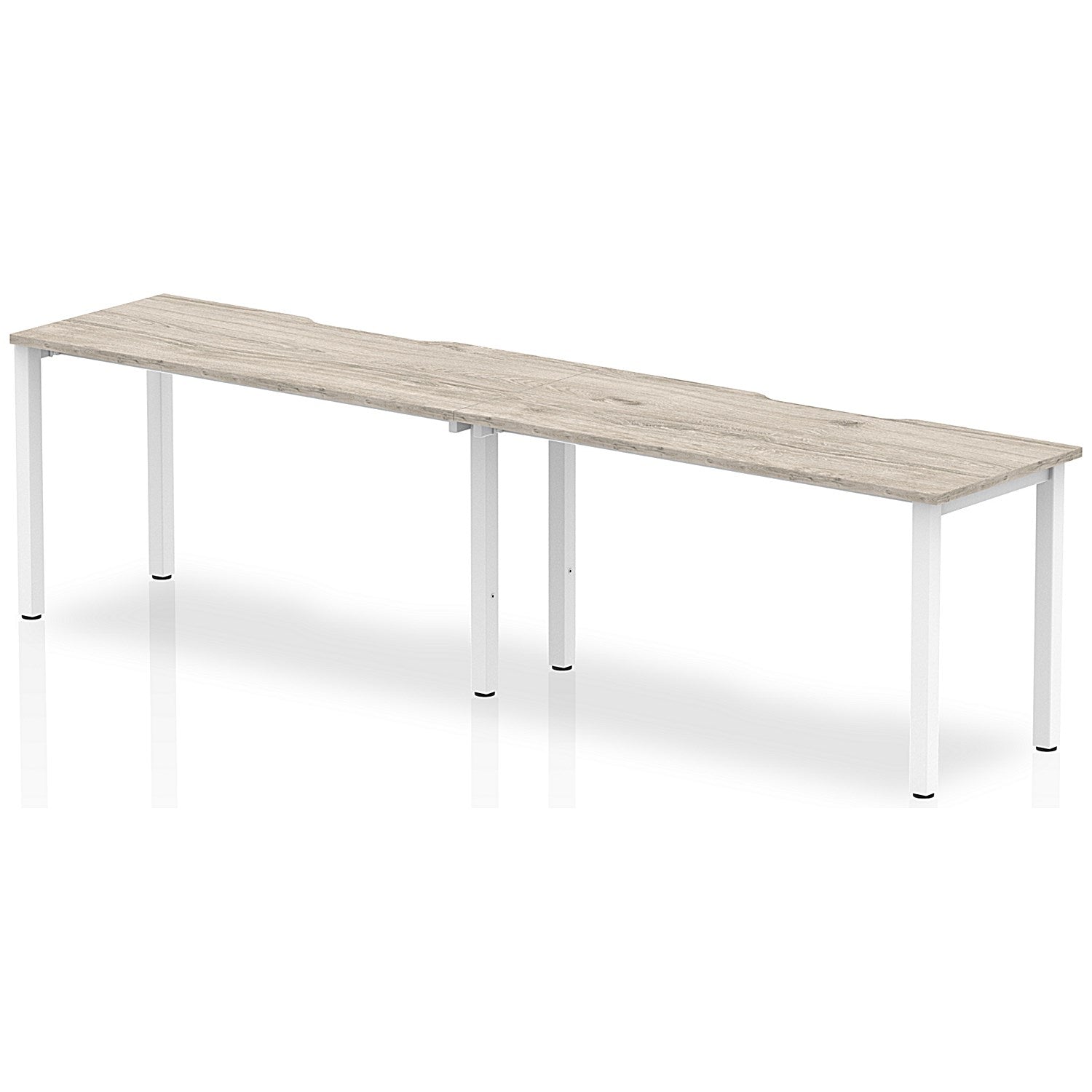 Evolve Plus 1400mm Single Row 2 Person Office Bench Desk Grey Oak Top White Frame Easy2Order : BE768