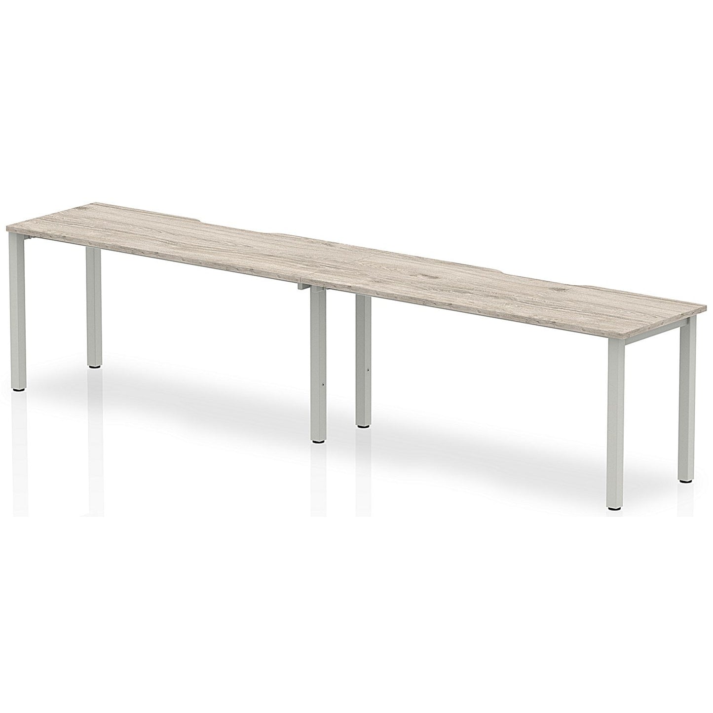 Evolve Plus 1600mm Single Row 2 Person Office Bench Desk Grey Oak Top Silver Frame Easy2Order : BE769