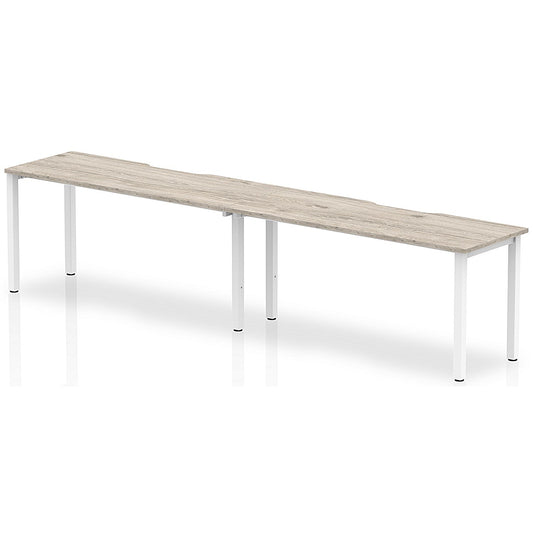 Evolve Plus 1600mm Single Row 2 Person Office Bench Desk Grey Oak Top White Frame Easy2Order : BE770