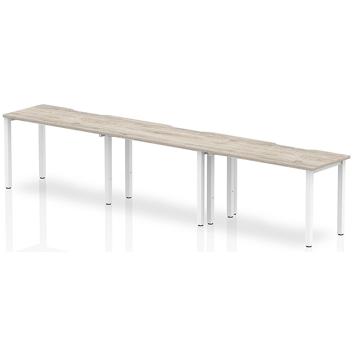 Evolve Plus 1200mm Single Row 3 Person Office Bench Desk Grey Oak Top White Frame Easy2Order : BE772