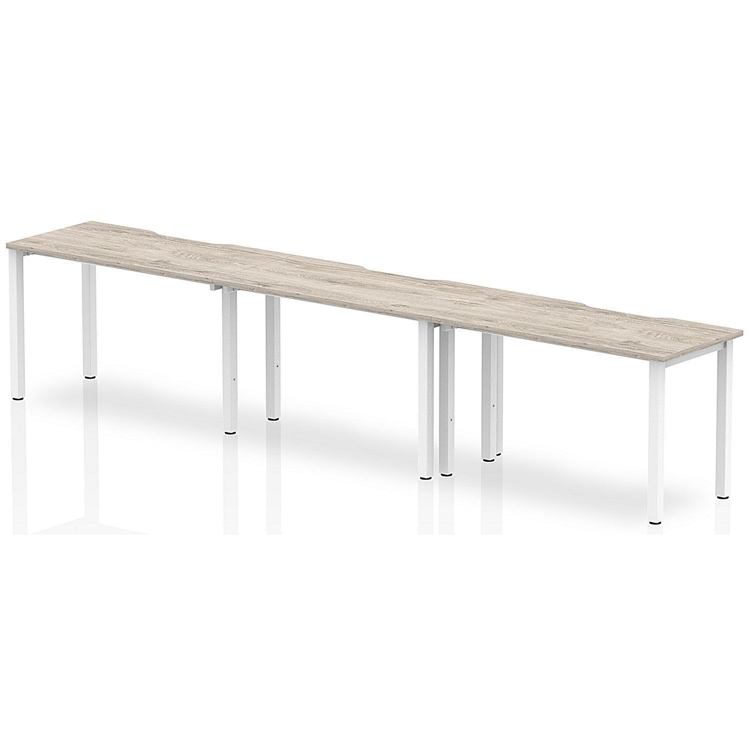 Evolve Plus 1200mm Single Row 3 Person Office Bench Desk Grey Oak Top White Frame Easy2Order : BE772