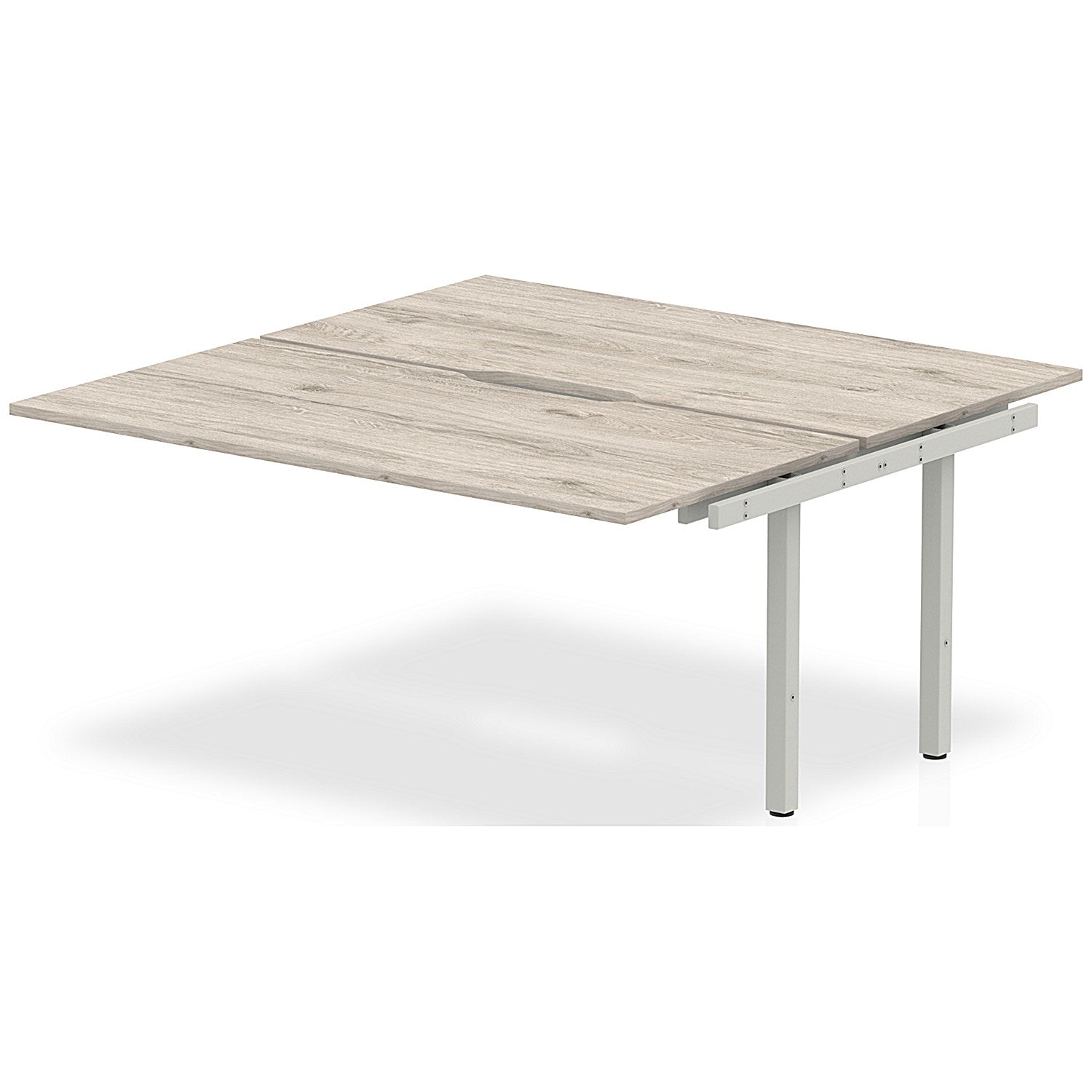 Evolve Plus 1200mm B2B Office Bench Desk Ext Kit Grey Oak Top Silver Frame Easy2Order : BE777