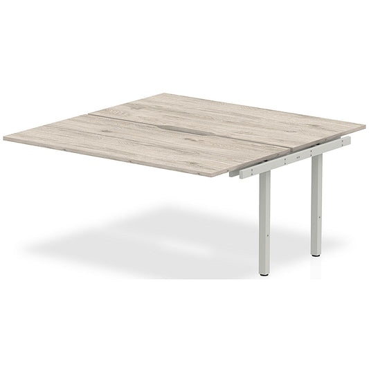Evolve Plus 1400mm B2B Office Bench Desk Ext Kit Grey Oak Top Silver Frame Easy2Order : BE779