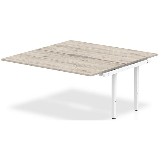 Evolve Plus 1400mm B2B Office Bench Desk Ext Kit Grey Oak Top White Frame Easy2Order : BE780