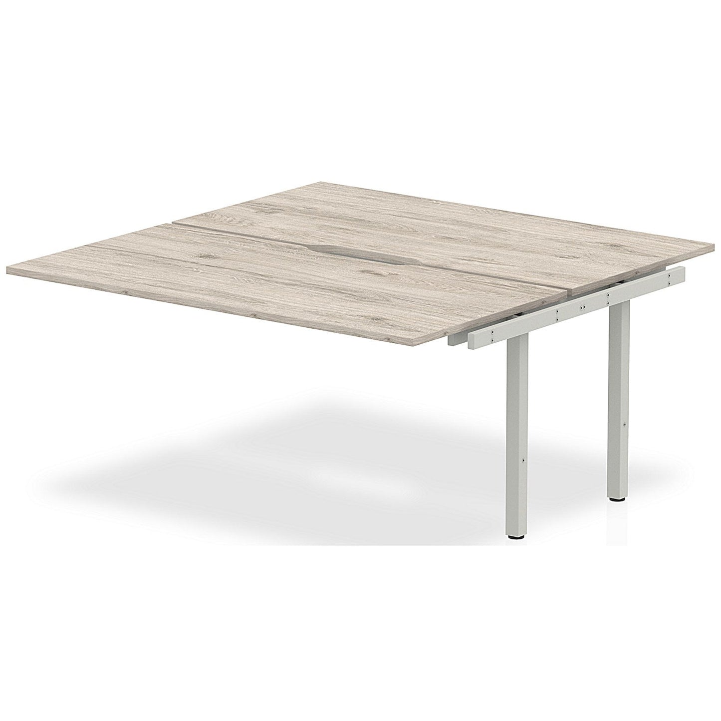 Evolve Plus 1600mm B2B Office Bench Desk Ext Kit Grey Oak Top Silver Frame Easy2Order : BE781
