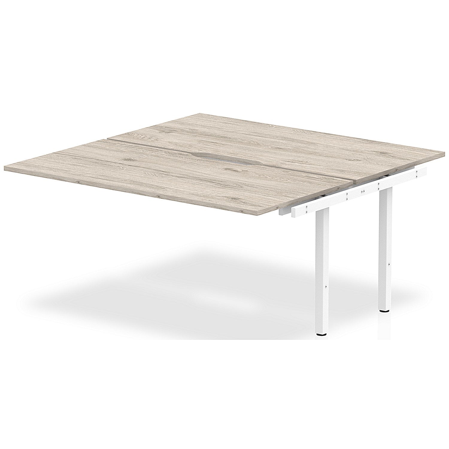 Evolve Plus 1600mm B2B Office Bench Desk Ext Kit Grey Oak Top White Frame Easy2Order : BE782