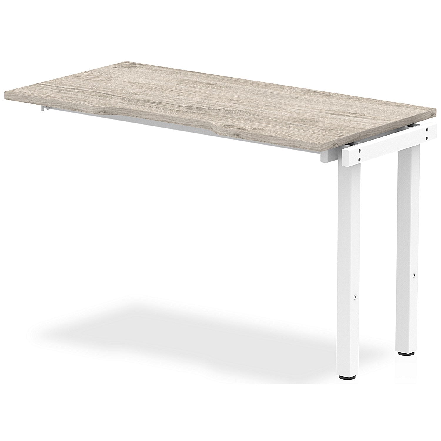 Evolve Plus 1200mm Single Row Office Bench Desk Ext Kit Grey Oak Top White Frame Easy2Order : BE784