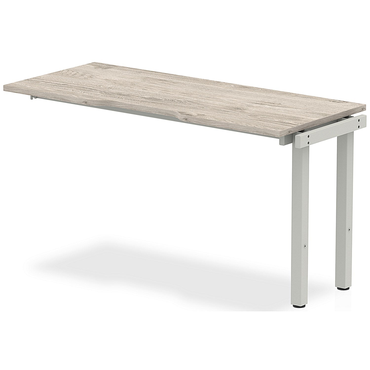 Evolve Plus 1400mm Single Row Office Bench Desk Ext Kit Grey Oak Top Silver Frame Easy2Order : BE785