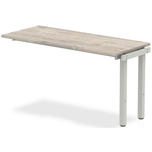 Evolve Plus 1400mm Single Row Office Bench Desk Ext Kit Grey Oak Top Silver Frame Easy2Order : BE785