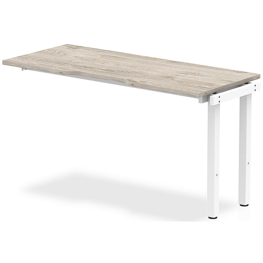 Evolve Plus 1400mm Single Row Office Bench Desk Ext Kit Grey Oak Top White Frame Easy2Order : BE786