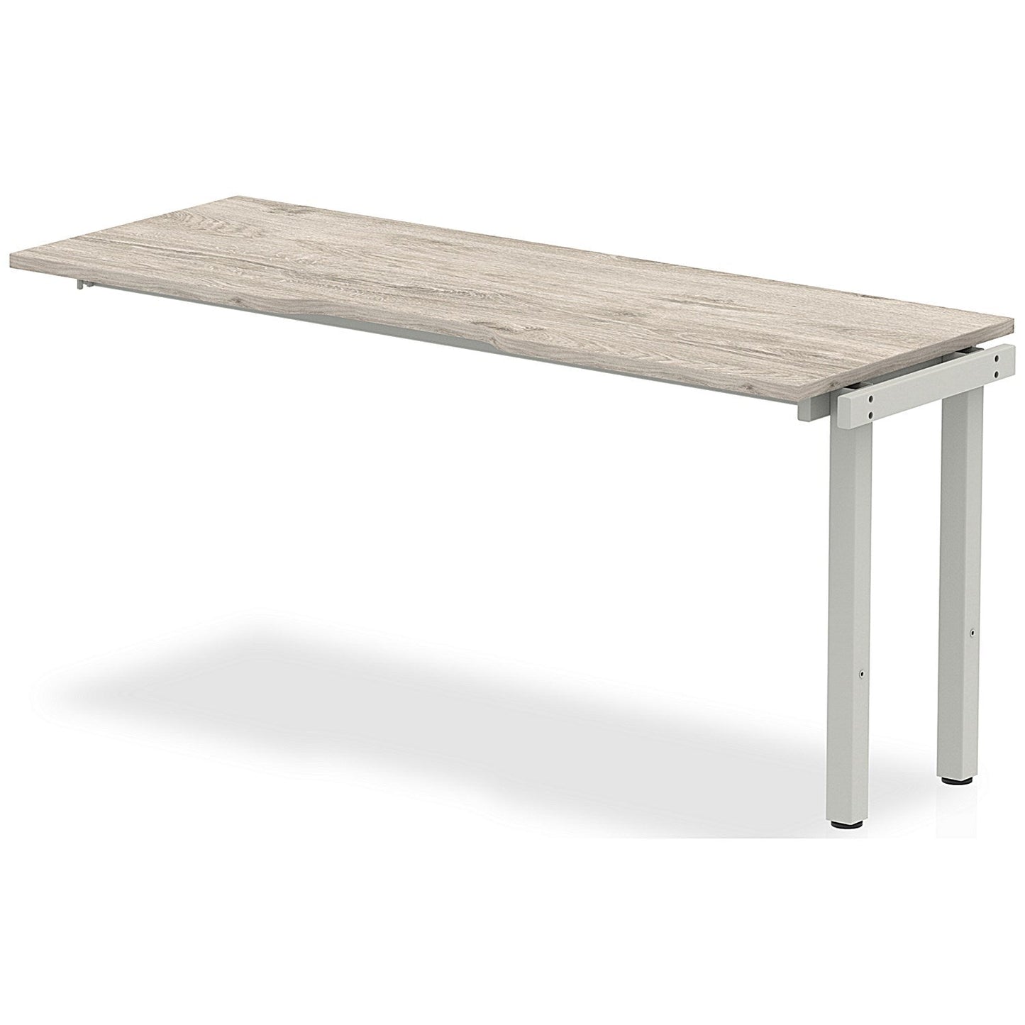 Evolve Plus 1600mm Single Row Office Bench Desk Ext Kit Grey Oak Top Silver Frame Easy2Order : BE787