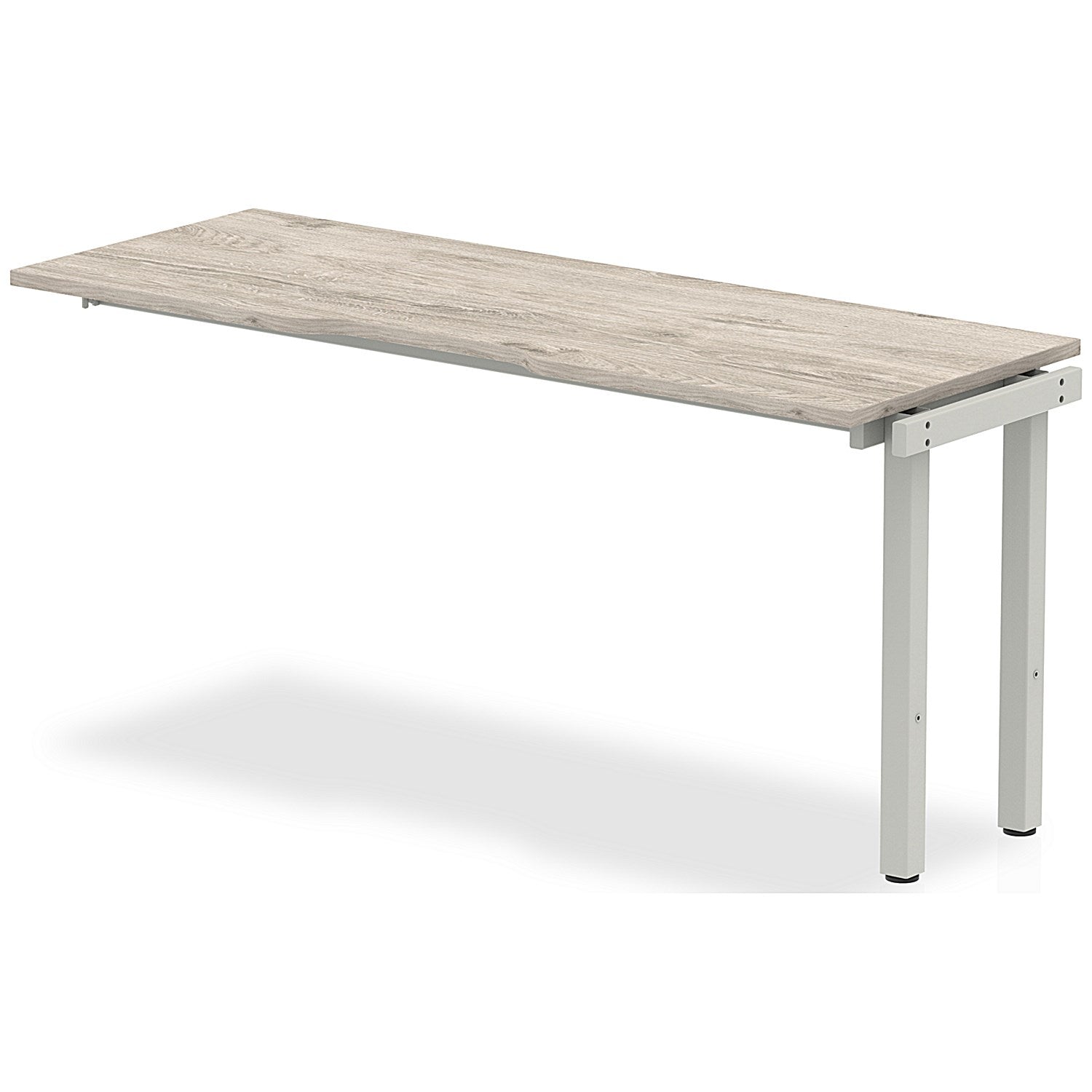 Evolve Plus 1600mm Single Row Office Bench Desk Ext Kit Grey Oak Top Silver Frame Easy2Order : BE787
