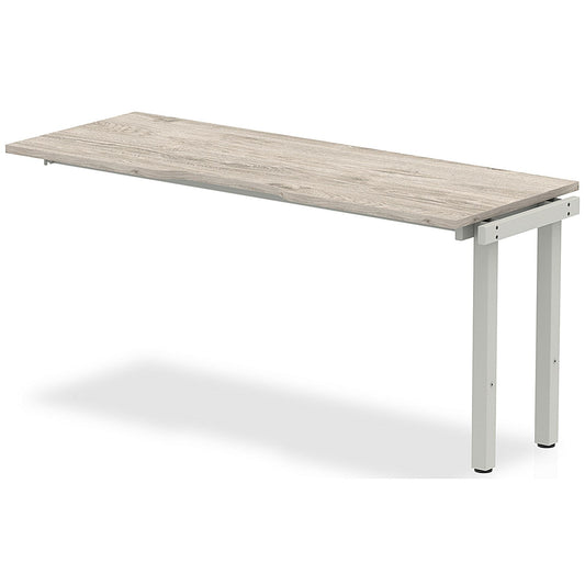 Evolve Plus 1600mm Single Row Office Bench Desk Ext Kit Grey Oak Top Silver Frame Easy2Order : BE787