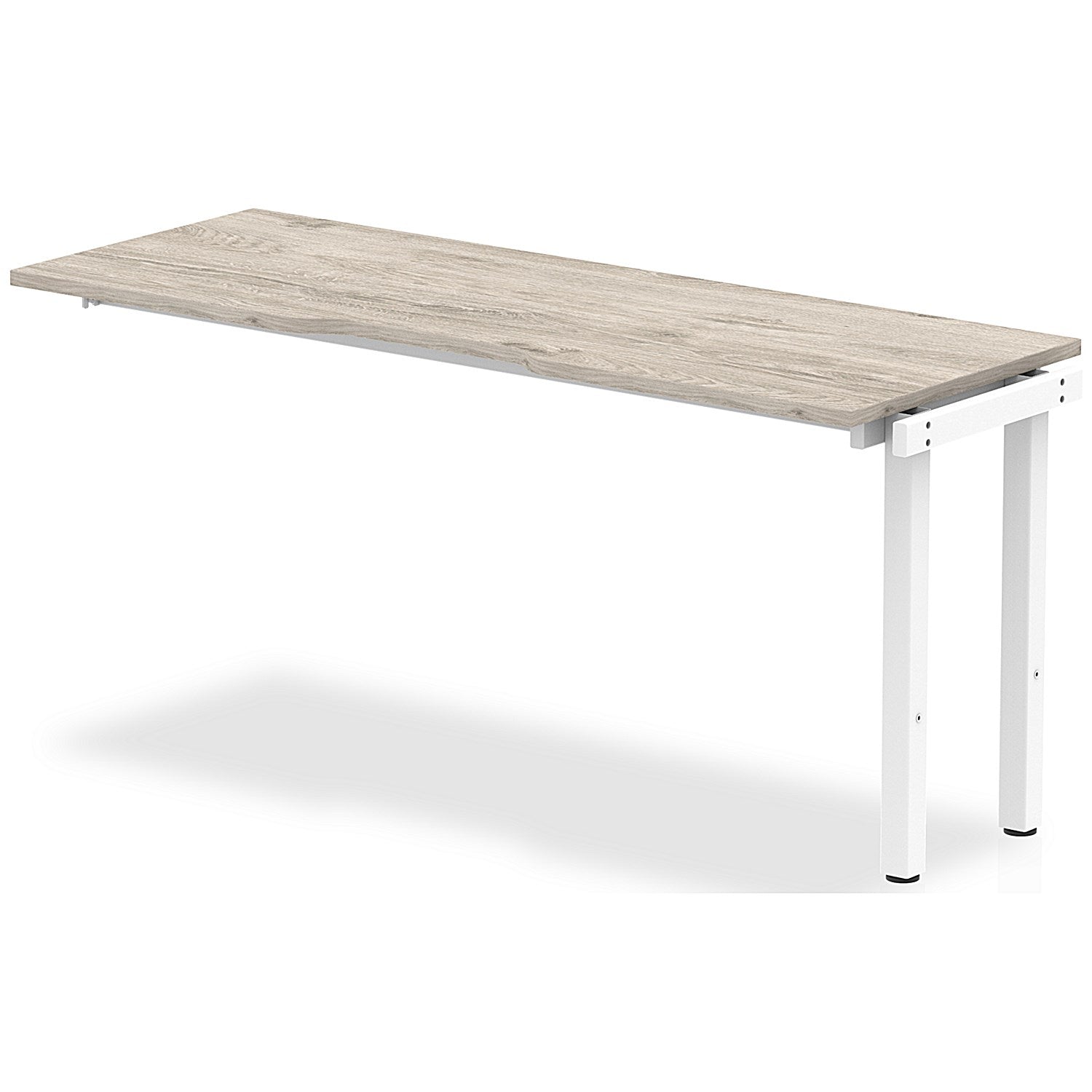 Evolve Plus 1600mm Single Row Office Bench Desk Ext Kit Grey Oak Top White Frame Easy2Order : BE788