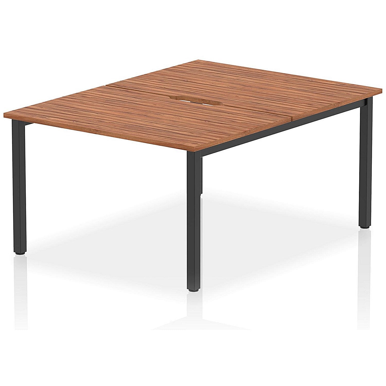 Evolve Plus 1200mm B2B 2 Person Office Bench Desk Walnut Top Black Frame Easy2Order : BE798