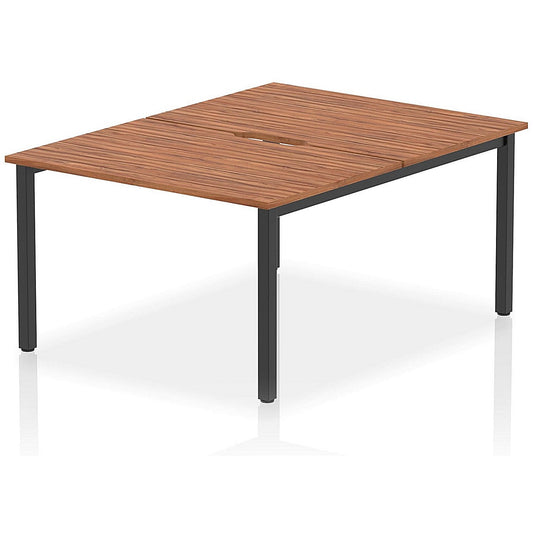 Evolve Plus 1200mm B2B 2 Person Office Bench Desk Walnut Top Black Frame Easy2Order : BE798