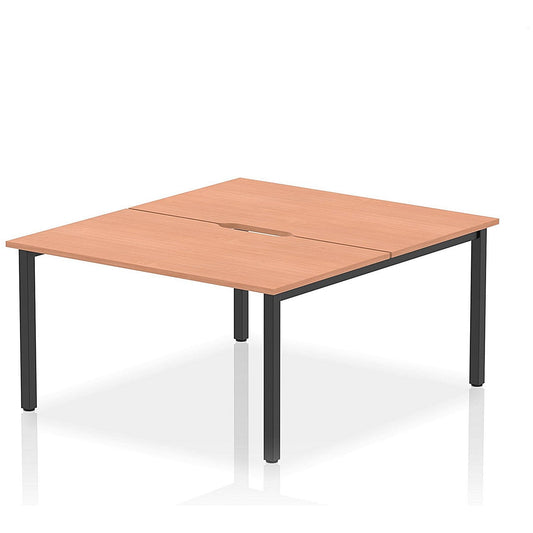 Evolve Plus 1400mm B2B 2 Person Office Bench Desk Beech Top Black Frame Easy2Order : BE799