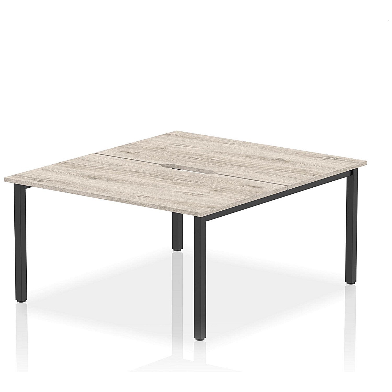 Evolve Plus 1400mm B2B 2 Person Office Bench Desk Grey Oak Top Black Frame Easy2Order : BE800