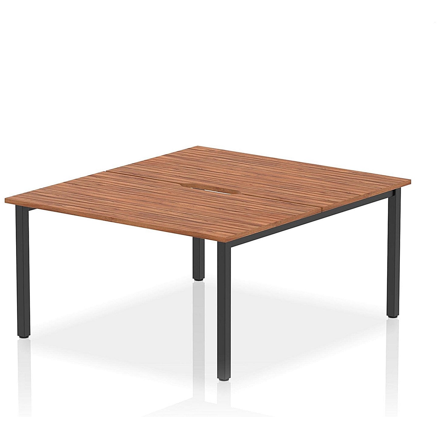 Evolve Plus 1400mm B2B 2 Person Office Bench Desk Walnut Top Black Frame Easy2Order : BE804