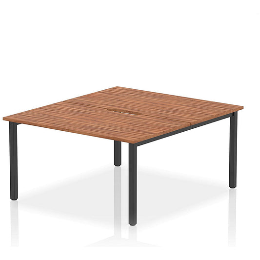 Evolve Plus 1400mm B2B 2 Person Office Bench Desk Walnut Top Black Frame Easy2Order : BE804