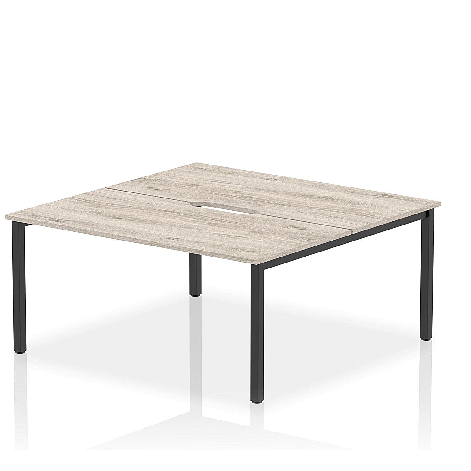 Evolve Plus 1600mm B2B 2 Person Office Bench Desk Grey Oak Top Black Frame Easy2Order : BE806