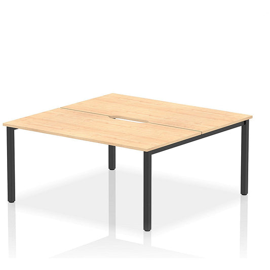 Evolve Plus 1600mm B2B 2 Person Office Bench Desk Maple Top Black Frame Easy2Order : BE807