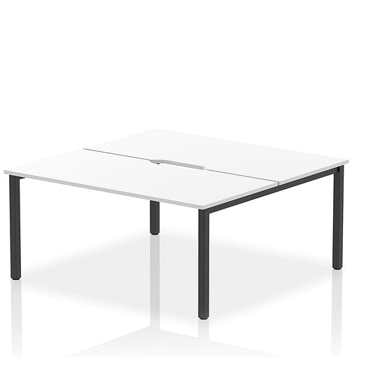 Evolve Plus 1600mm B2B 2 Person Office Bench Desk White Top Black Frame Easy2Order : BE809