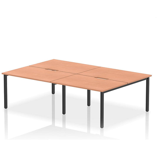 Evolve Plus 1200mm B2B 4 Person Office Bench Desk Beech Top Black Frame Easy2Order : BE811