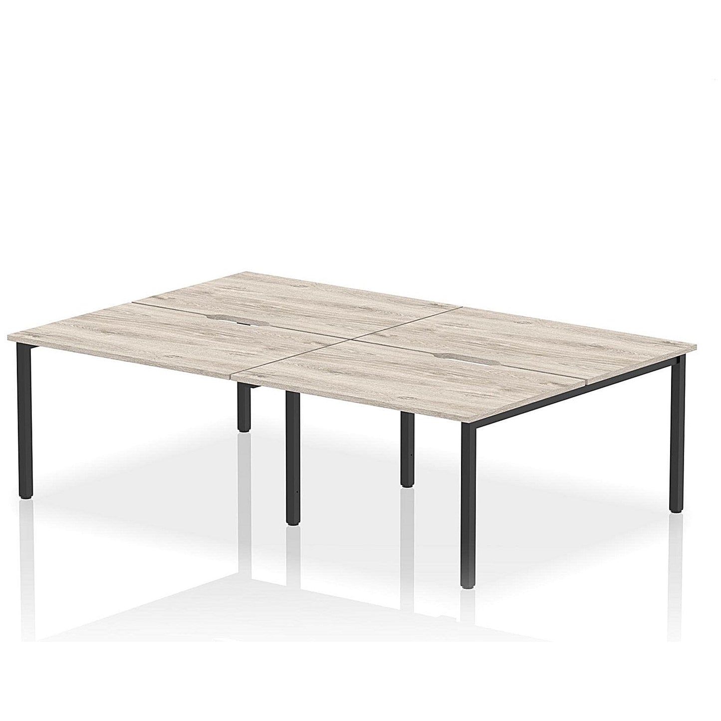 Evolve Plus 1200mm B2B 4 Person Office Bench Desk Grey Oak Top Black Frame Easy2Order : BE812