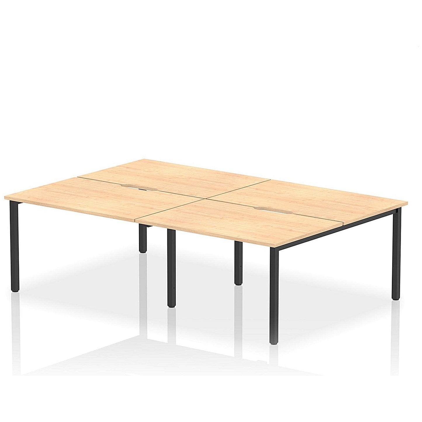 Evolve Plus 1200mm B2B 4 Person Office Bench Desk Maple Top Black Frame Easy2Order : BE813