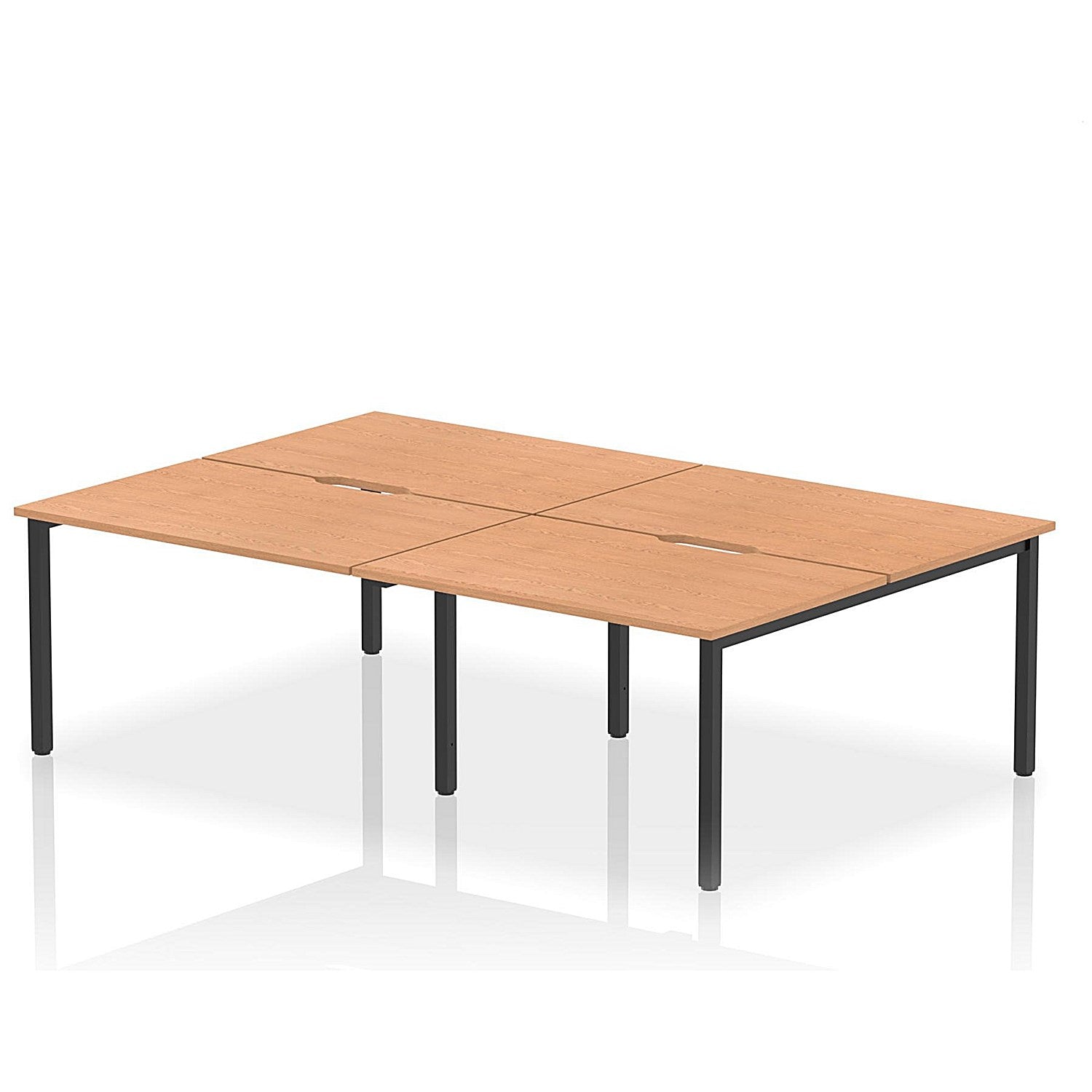 Evolve Plus 1200mm B2B 4 Person Office Bench Desk Oak Top Black Frame Easy2Order : BE814