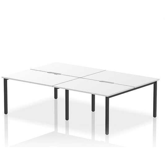 Evolve Plus 1200mm B2B 4 Person Office Bench Desk White Top Black Frame Easy2Order : BE815