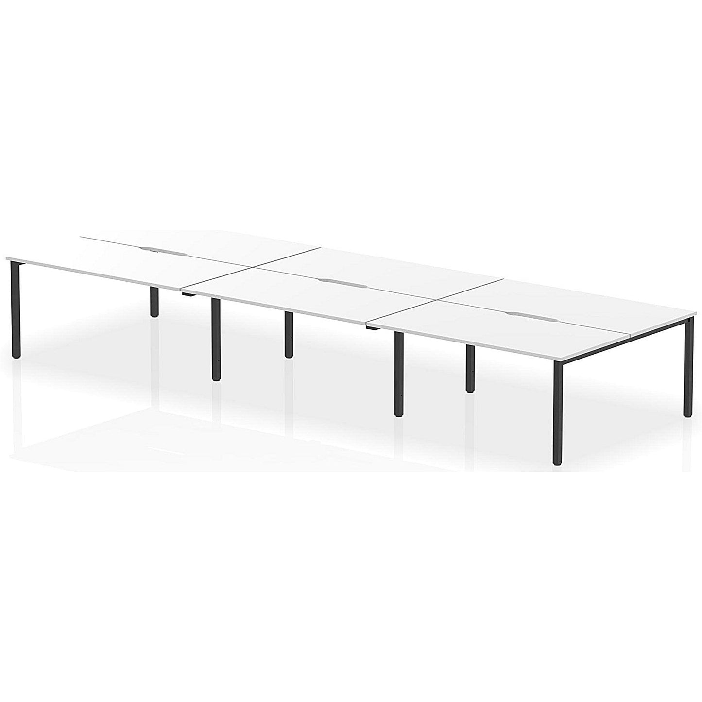 Evolve Plus 1600mm B2B 6 Person Office Bench Desk White Top Black Frame Easy2Order : BE845