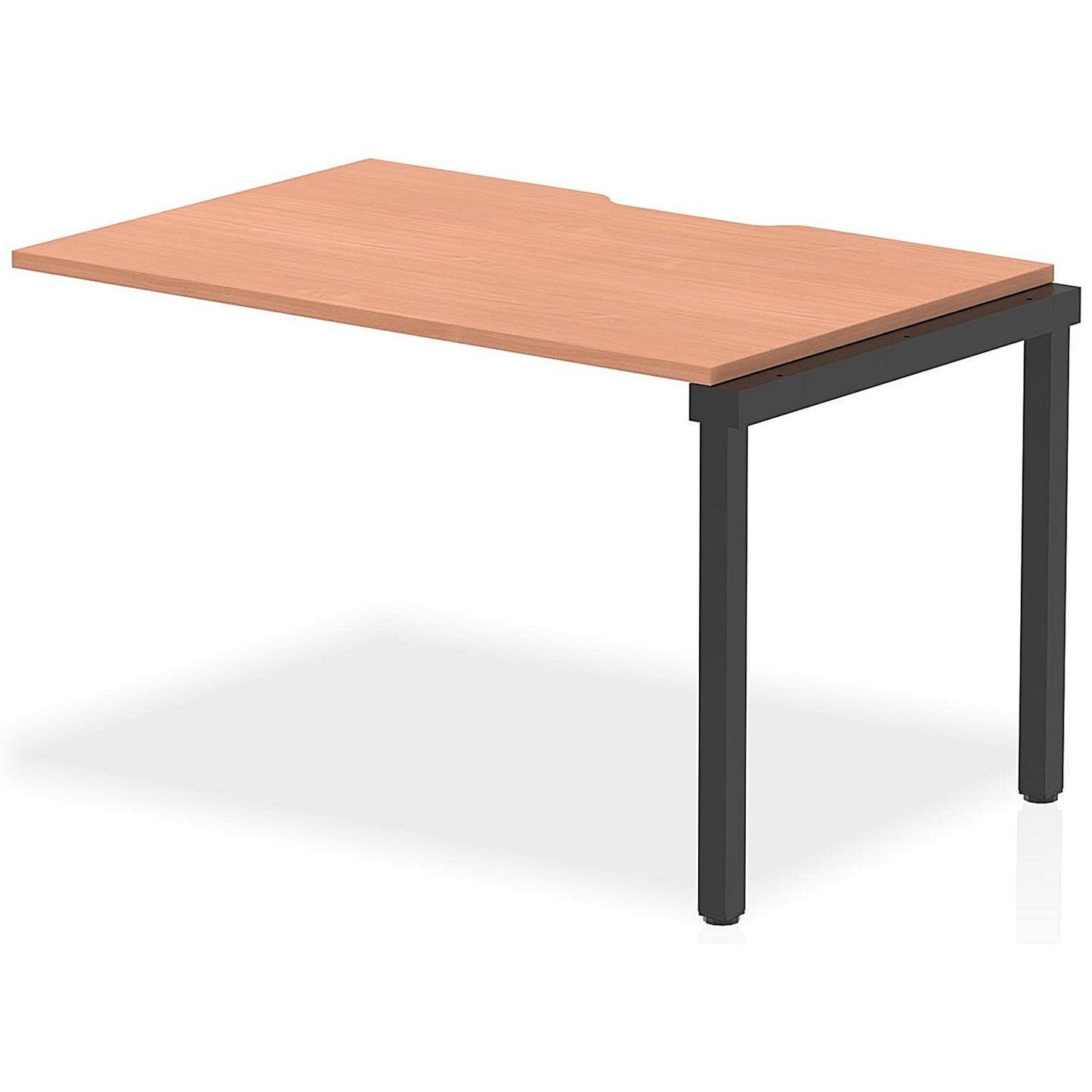Evolve Plus 1200mm Single Row Office Bench Desk Ext Kit Beech Top Black Frame Easy2Order : BE847