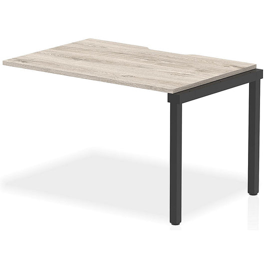 Evolve Plus 1200mm Single Row Office Bench Desk Ext Kit Grey Oak Top Black Frame Easy2Order : BE848