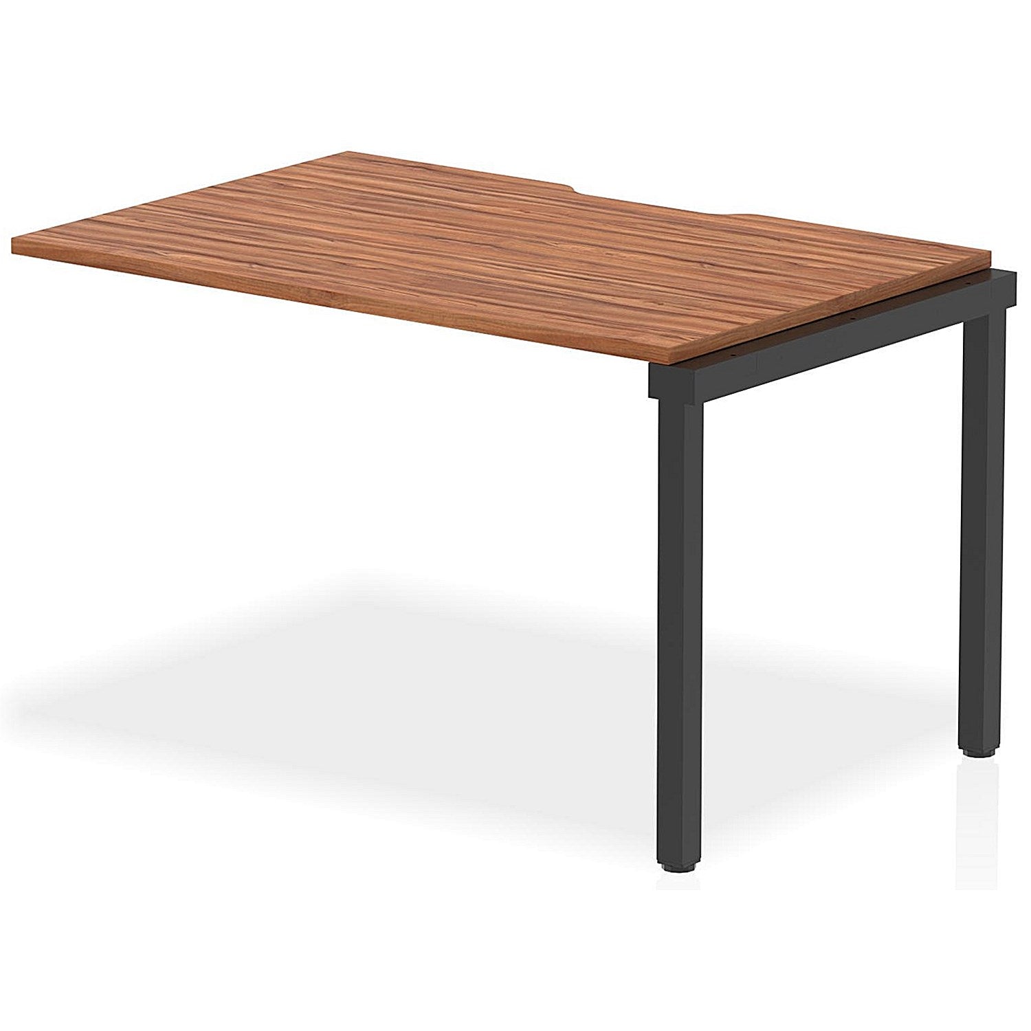 Evolve Plus 1200mm Single Row Office Bench Desk Ext Kit Walnut Top Black Frame Easy2Order : BE852