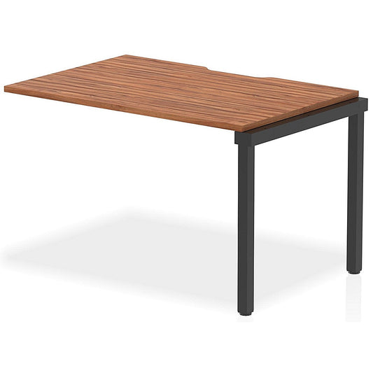 Evolve Plus 1200mm Single Row Office Bench Desk Ext Kit Walnut Top Black Frame Easy2Order : BE852
